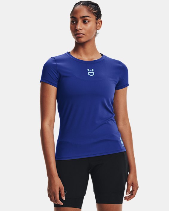 Women's UA Iso-Chill Softball Short Sleeve, Blue, pdpMainDesktop image number 0